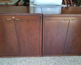Pair of JOFCO Wood Office Storage Cabinets with Adjustable Shelves