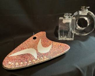 MCM Swoosh Ashtray & MCM Lucite Lighters