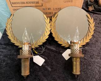 Laurel Leaf Wreath Mirror Sconce (s) newly rewired & ready to go!