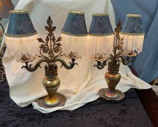 Antique boudoir candelabra lamps~newly rewired & ready to enjoy