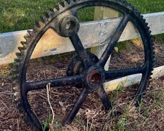 Cast iron vintage industrial gear