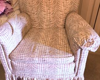 Custom covered vintage club chair