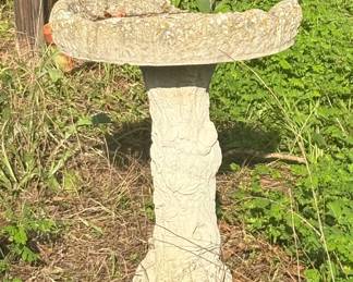 old garden bird bath