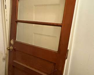 Solid wood door with horizontal glass inserts