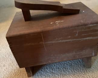 vintage wooden shoe shining piece