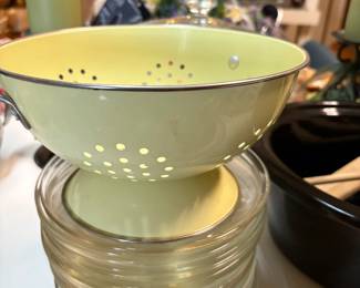 old enamel ware colander