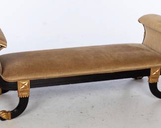 Regency Egyptian Revival Upholstered Bench