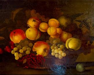 Large 19th C Italian still life oil on linen signed 