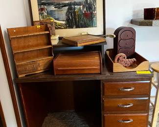 Desk, wood decor