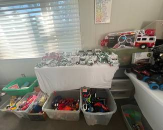 Hess trucks, Transformers, Kids books, small toys