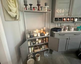 Candles, candle holders, candle dishes