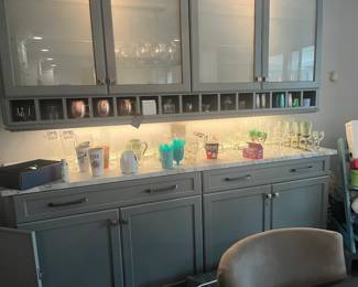 Glass ware, copper cups, Baby gear