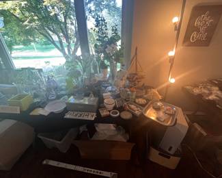 Sea shells, Real Hurricane lamps, small glass figures