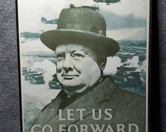 Framed Winston Churchill Propaganda Poster