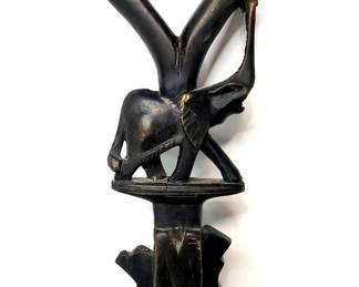 Kenya Artisan Carved Wood Hakuna Matata Elephant Walking Stick