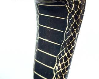 Artisan Lacquered Wood Rattle Snake CaneWalking Stick