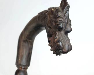 Chinese Dragon Carved Wood Cane