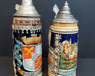 German Stoneware Beer Steins