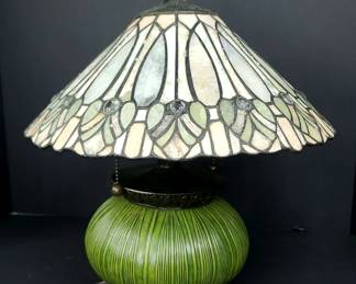 Moss Green Tiffany Style Table Lamp