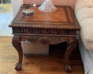 Wood end table