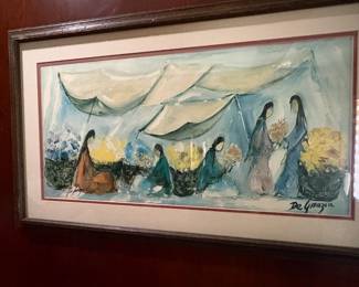 Vintage DeGrazia print in original frame.