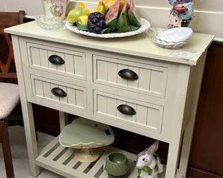 Farmhouse style small side table with drawers