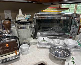 A view of kitchen wares that we have for sale.