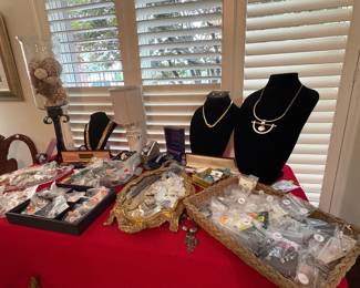 Trays of jewelry in one of the bedrooms/