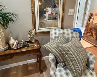 There is a pair of these great fabric occasional chairs.