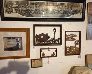 Wood cuts and a yard long photo.