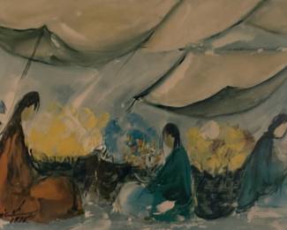 A detail from one of the vintage DeGrazia prints.