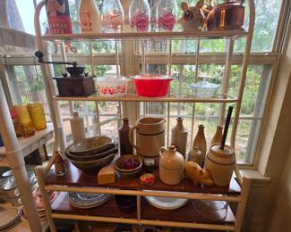 Milk bottles, crockery, kitchenware
