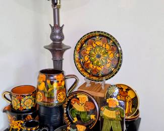 Swiss folkart pottery pieces