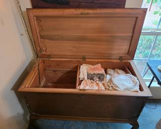 Cedar chest open