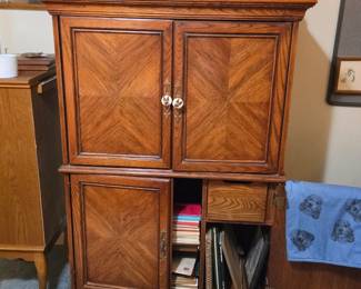 TV Cabinet, rocks painted with German Shepherd dogs