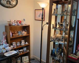 Display cabinet, floor lamp