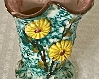 VINTAGE MAJOLICA- STYLE ITALIAN CERAMIC VASE
