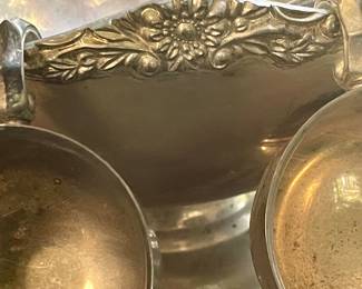 VINTAGE SILVER PLATE PUNCH SET