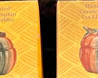 CERAMIC PUMPKIN TEA LIGHT HOLDERS