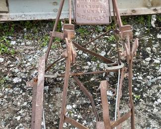 ANTIQUE GRINDSTONE/GRINDING WHEEL SEAT/STAND