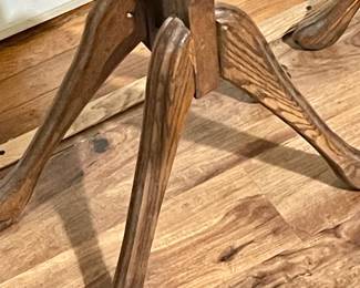 HANDMADE OAK RAIL CANDELABRA STANDS