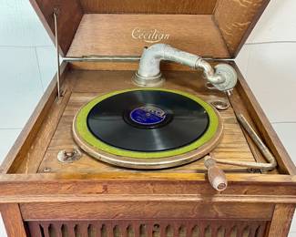 Antique Original Cecilian Floor Console Phonograph