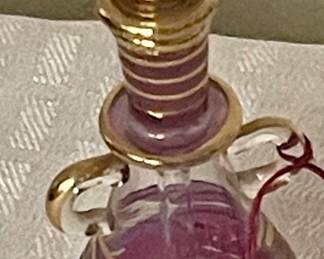 VINTAGE HAND-BLOWN EGYPTIAN GLASS PERFUME BOTTLE