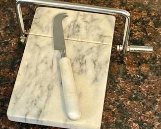 MARBLE CHEESE CUTTING BOARD WITH SERVING KNIFE