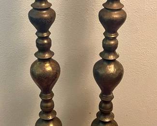 VINTAGE SOLID BRASS CHURCH ALTAR CANDLE HOLDERS