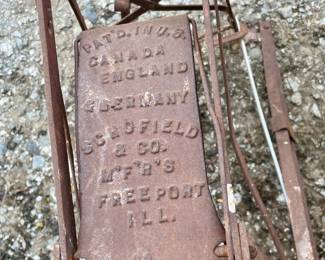 ANTIQUE GRINDSTONE/GRINDING WHEEL SEAT/STAND