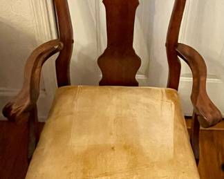 DINING TABLE with 2-LEAVES, 8-CHAIRS (REFINISH, PAINT or COVER TABLE TOP)