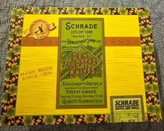 A COMPLETE, "FIRST RUN PRODUCTION" SCHRADE CIGAR BOX CLASSICS "TOBACCO" SERIES KNIFE SET