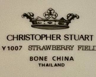 VINTAGE CHRISTOPHER STUART "STRAWBERRY FIELD" CAKE PLATE