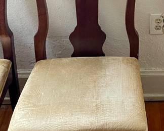 DINING TABLE with 2-LEAVES, 8-CHAIRS (REFINISH, PAINT or COVER TABLE TOP)